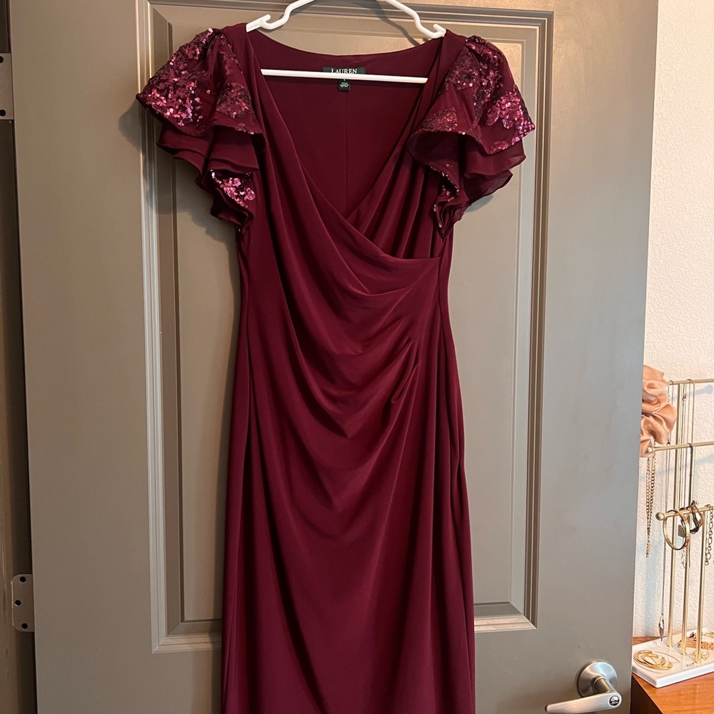 Ralph Lauren Jersey Sequin Sleeve Dress